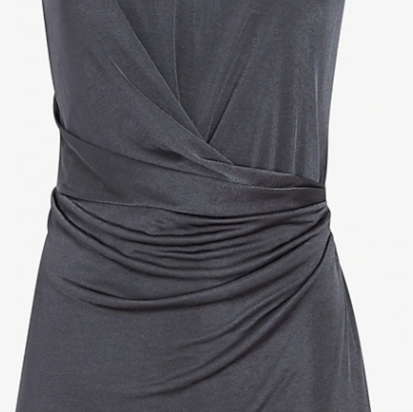 Express Satin Cap Sleeve Side Ruched Dress NWT - Picture 6 of 6